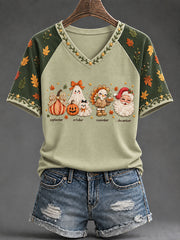 Women's Seasonal & Holiday Casual T-Shirt with Fun Prints (Autumn/Winter)