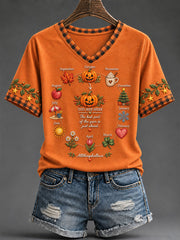 Women's Seasonal & Holiday Casual T-Shirt with Fun Prints (Autumn/Winter)