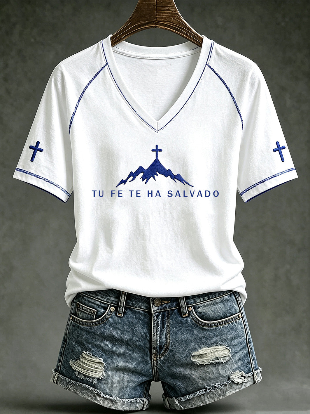 Women's faith theme pattern printed casual short-sleeve T-shirt