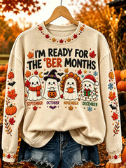 Women's Vintage I'm Ready For The 'ber Months Print Comfy Sweatshirt