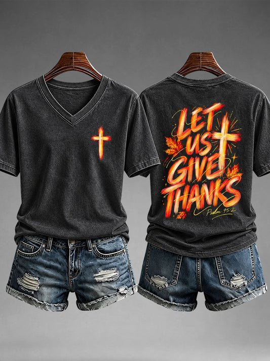 Women's Let Us Give Thanks T-shirt