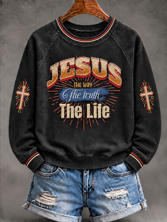Women's The Way The Truth And The Life Raglan Sleeve Sweatshirt