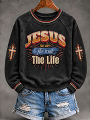 Women's The Way The Truth And The Life Raglan Sleeve Sweatshirt