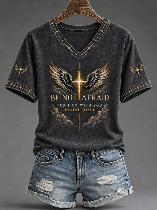Women's "Be Not Afraid For I Am With You" Faith Print Casual T-Shirt