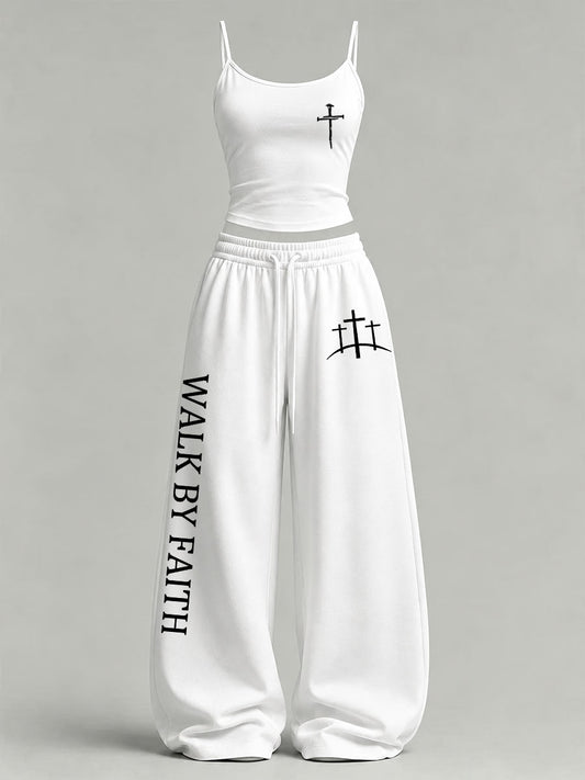 Women's 'Walk By Faith' Printed Casual Set