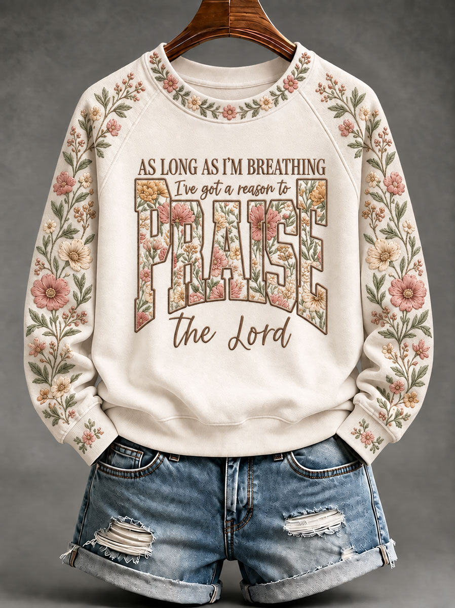 Women's 'Praise the Lord' Printed Casual Sweatshirt