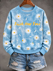 Women's Faith Over Fear Raglan Sleeve Sweatshirt