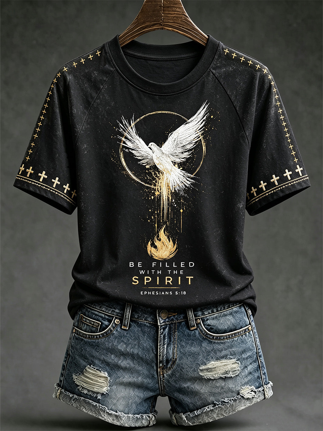 Women's faith theme pattern printed casual short-sleeve T-shirt