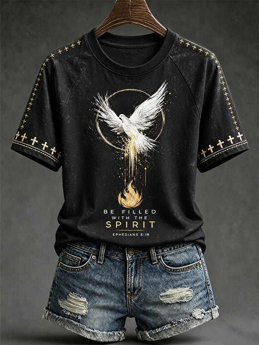 Women's faith theme pattern printed casual short-sleeve T-shirt