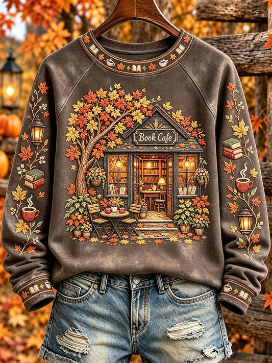 Women's Autumn "Book Cafe" Sweatshirts