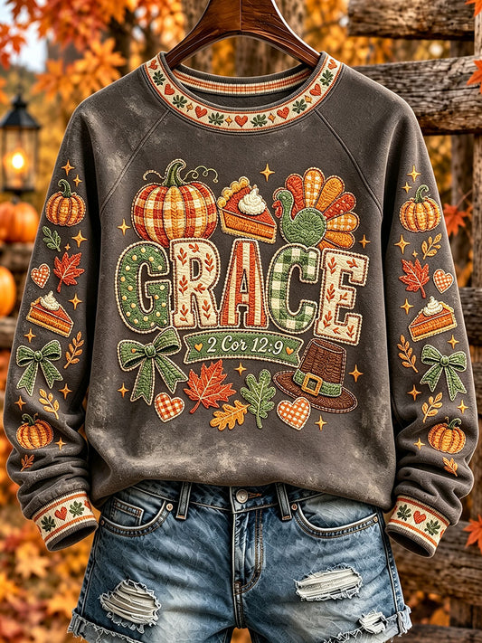 Women's "Crace" Autumn Christian-themed Sweatshirts