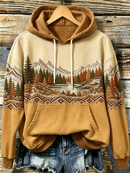 Women's autumn element pattern design casual hoodie