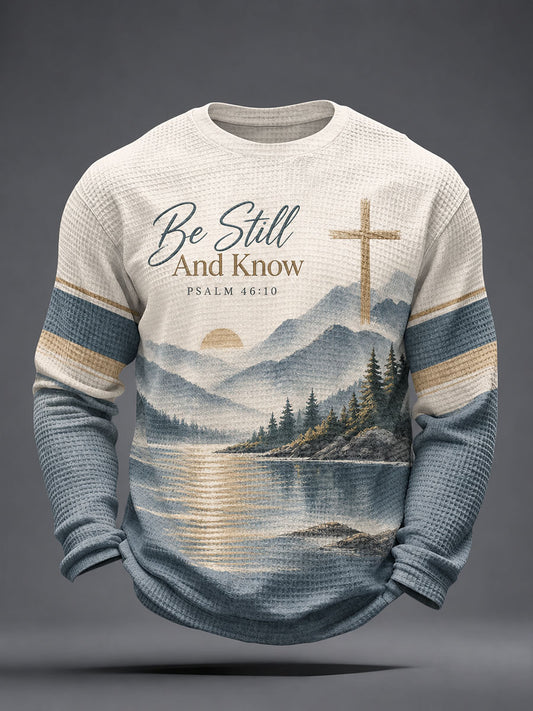Men's Be Still and Know Waffle Top