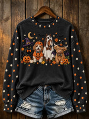 Women's Funny Halloween Witch Art Print Casual Sweatshirt