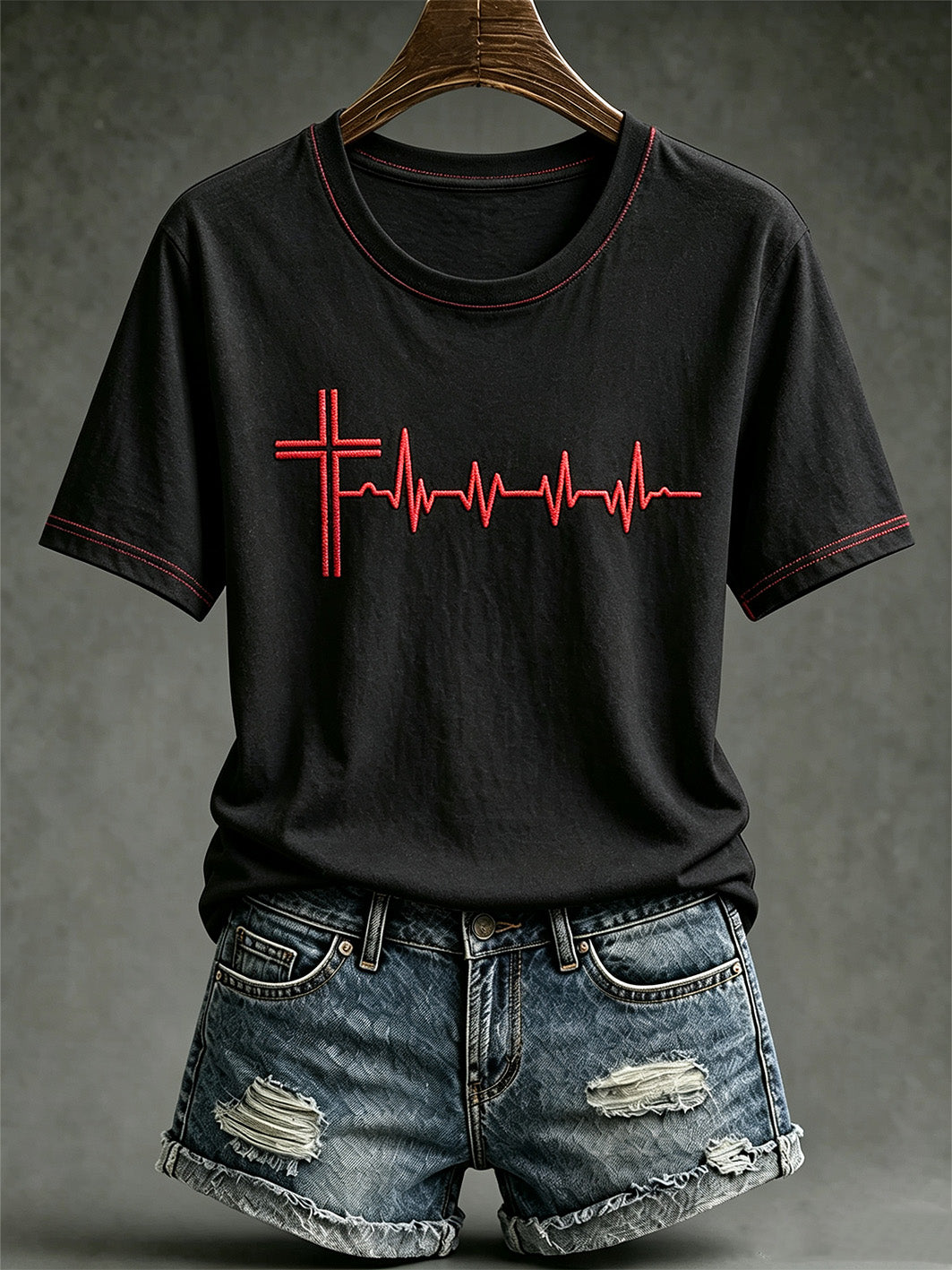 Women's faith theme pattern printed casual short-sleeve T-shirt