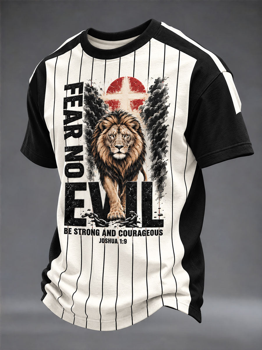 Men's "Fear No Evil" Faith Print Casual T-Shirt