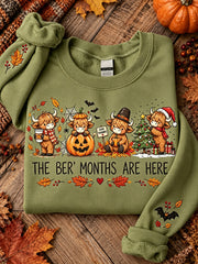 Women's Vintage The 'ber Months Are Here Print Comfy Sweatshirt