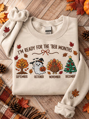 Women's Vintage I'm Ready For The 'ber Months Print Comfy Sweatshirt