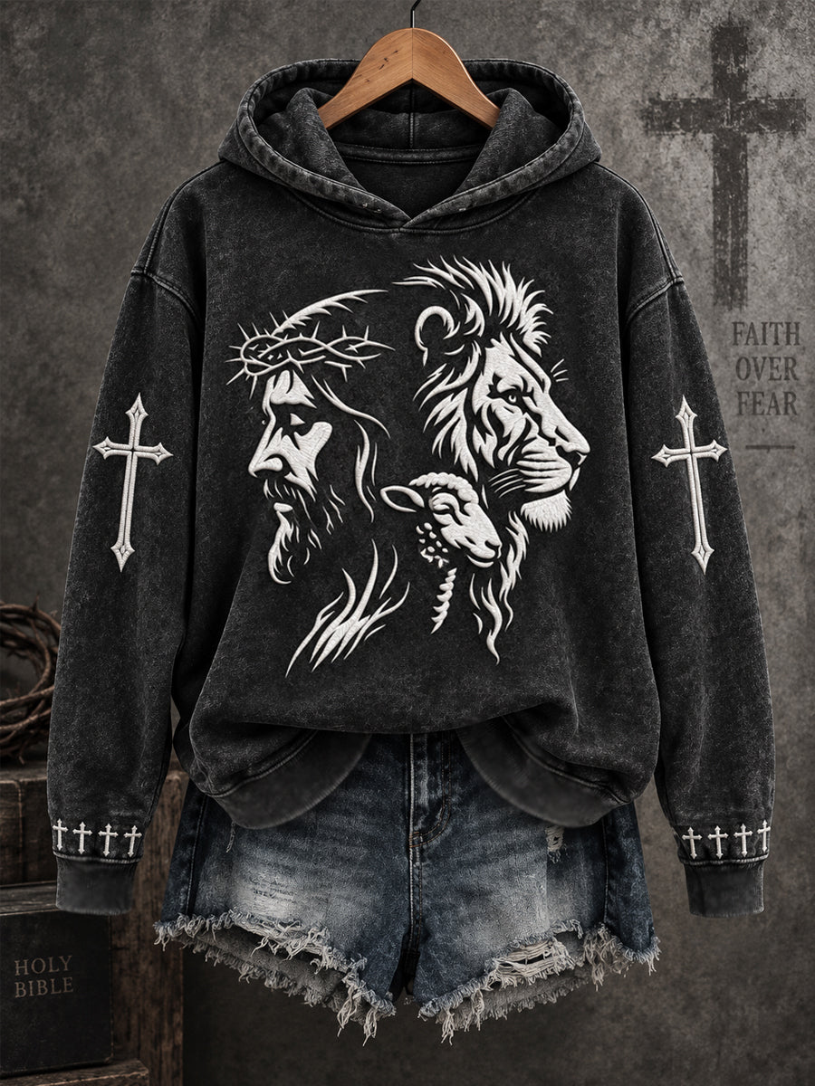Women's Jesus Print Casual Sweatshirt