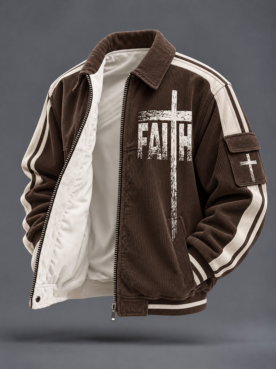 Men's Faith Print Casual Jacket