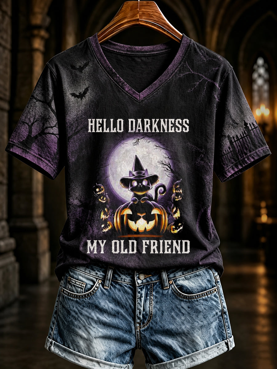Women's Hello Darkness My Old Friend Halloween T-shirt