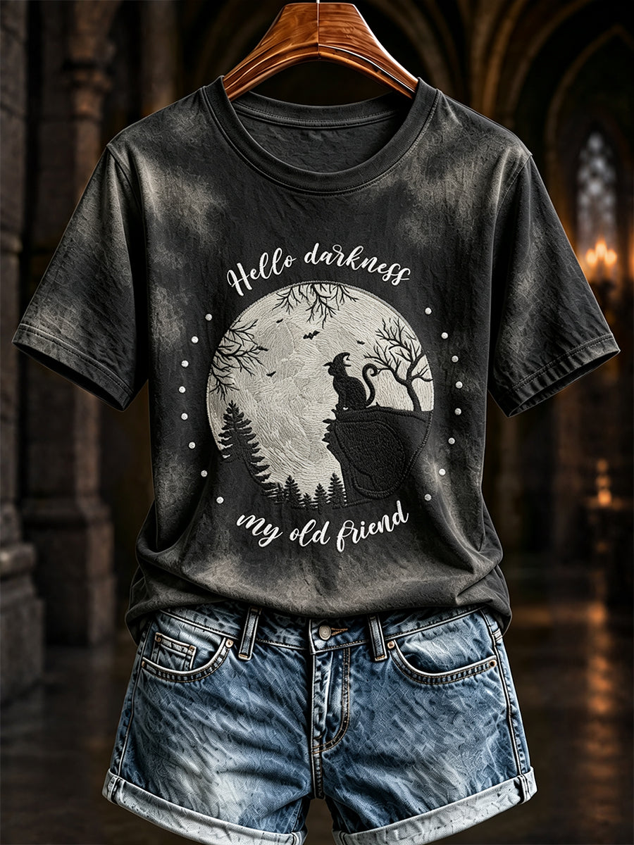 Women's Hello Darkness My Old Friend Halloween T-shirt