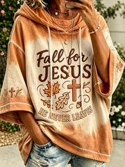 Women’s Autumn Elements Faith Theme Color Block Design Casual Hoodie
