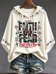 Women’s Faith Over Fear Printed Casual Hoodie
