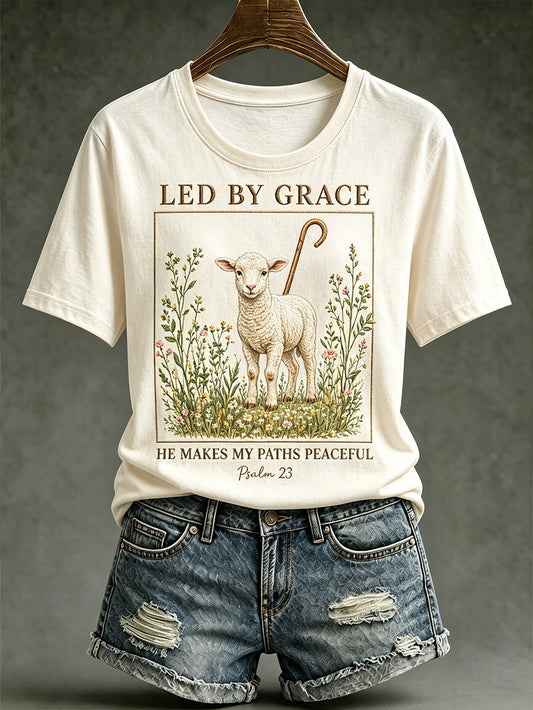 Women's Faith-Themed Pattern Printed Causal short-sleeved T-shirt