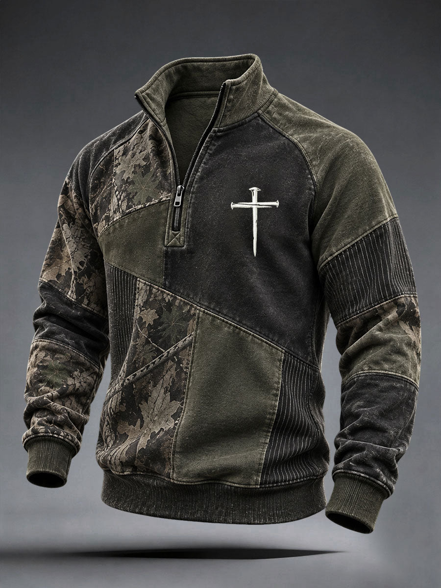 Men's Patchwork Art Cross Sweatshirt