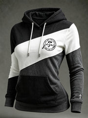 Women's Faith-Themed Color-Blocked Design Casual Hoodie
