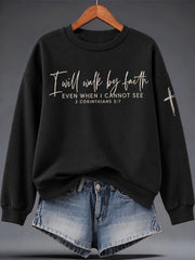 Women's Faith Print Casual Sweatshirt