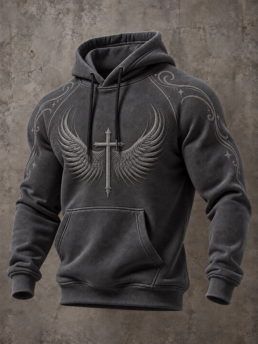Men's Faith Print Casual Raglan Hoodie