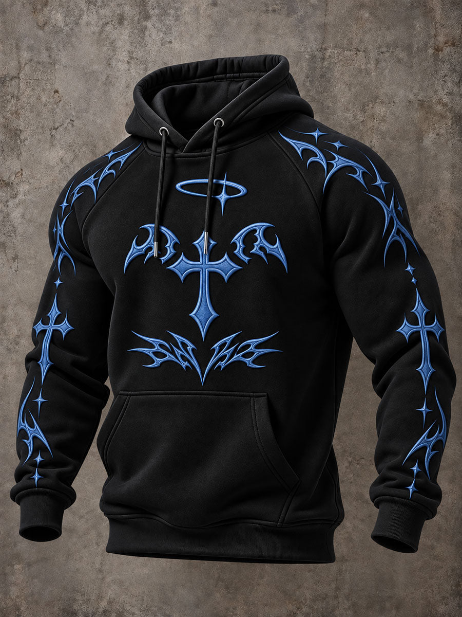 Men's Faith Print Casual Raglan Hoodie