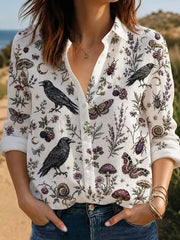 Women's Halloween Crow Print Shirts