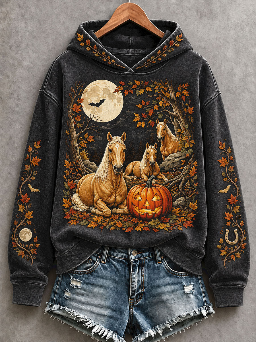Women's Western Halloween Art Printed Hoodie