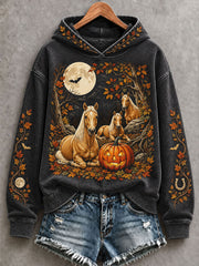 Women's Western Halloween Art Printed Hoodie