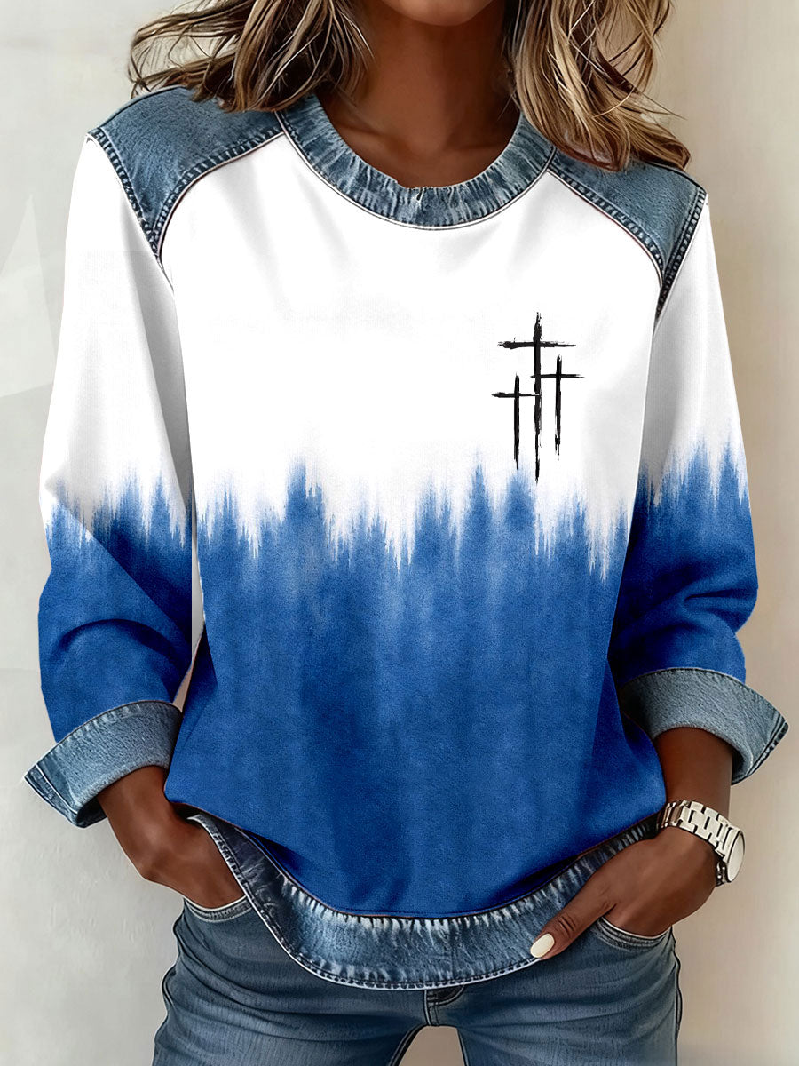 Women's Christian Art Cross Sweatshirt