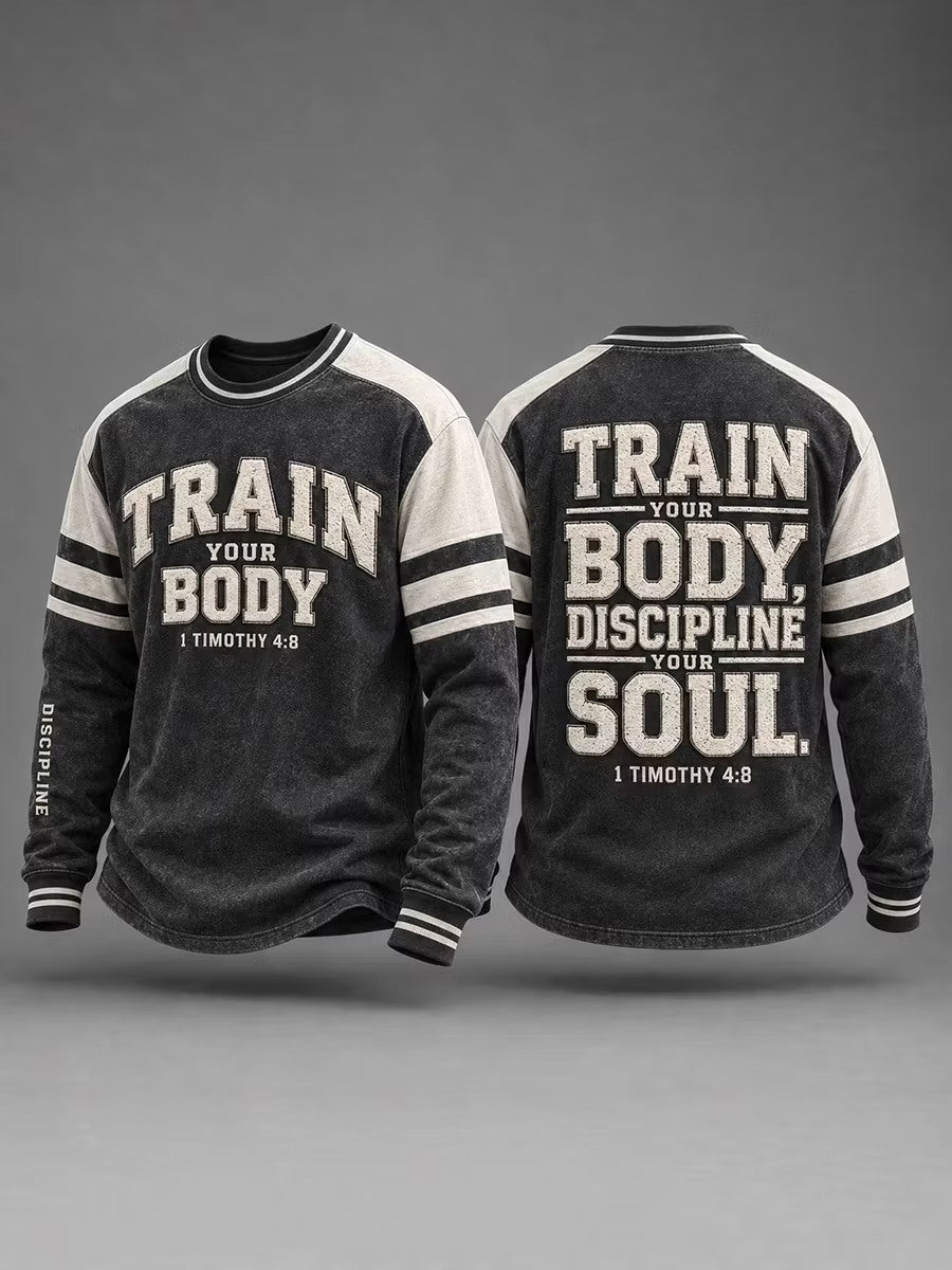 Men's Bible Quote Printed Casual Sweatshirt