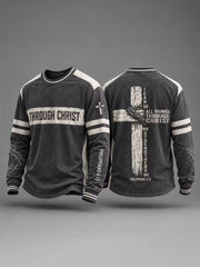 Men's Bible Quote Printed Casual Sweatshirt