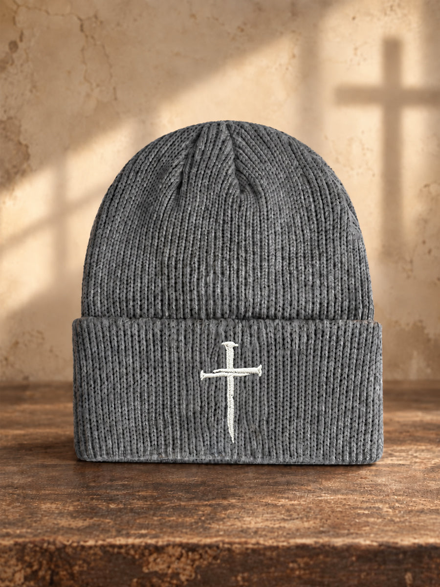 Unisex Christian Cross Print  Beanie