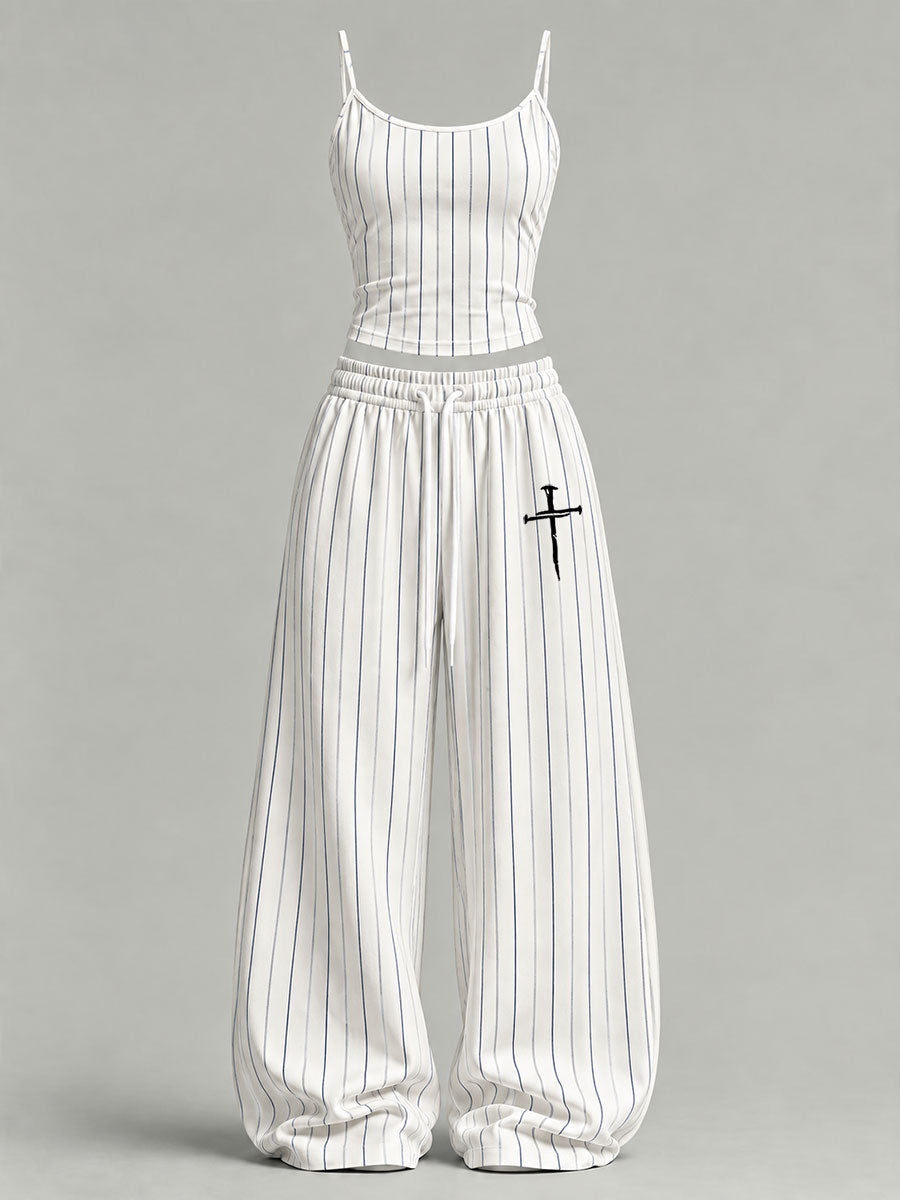 Women's Cross Print Casual Set