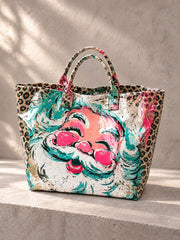 Women's Leopard Print Santa Handbag