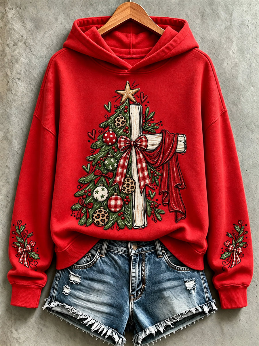 Women's Christmas Print Casual Hoodie