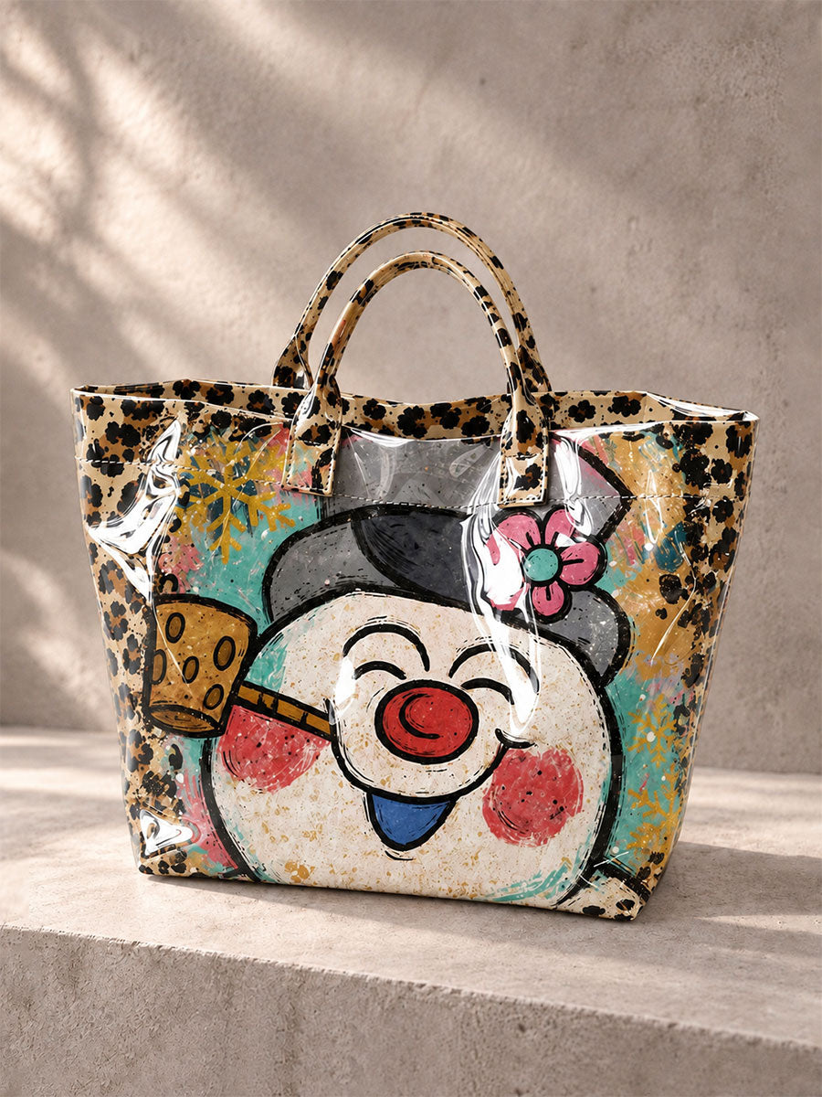 Women's Snowman Leopard Print Handbag