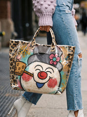 Women's Snowman Leopard Print Handbag