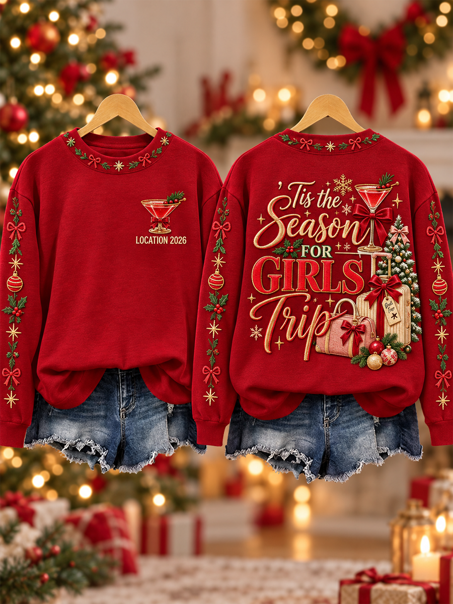Women's Christmas Printed Regular Sweatshirt
