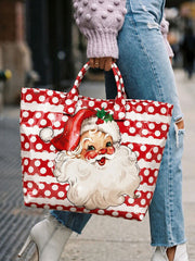 Women's Polka-Dot Santa Handbag