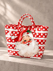 Women's Polka-Dot Santa Handbag