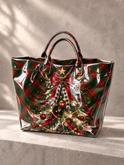 Women's Christmas Tree Plaid Handbag